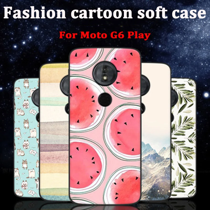 5.7inch Fashion For Moto G6Play Case cute cartoon soft phone G 6 Play Cover G6 Protection Shell fundas | Мобильные телефоны и