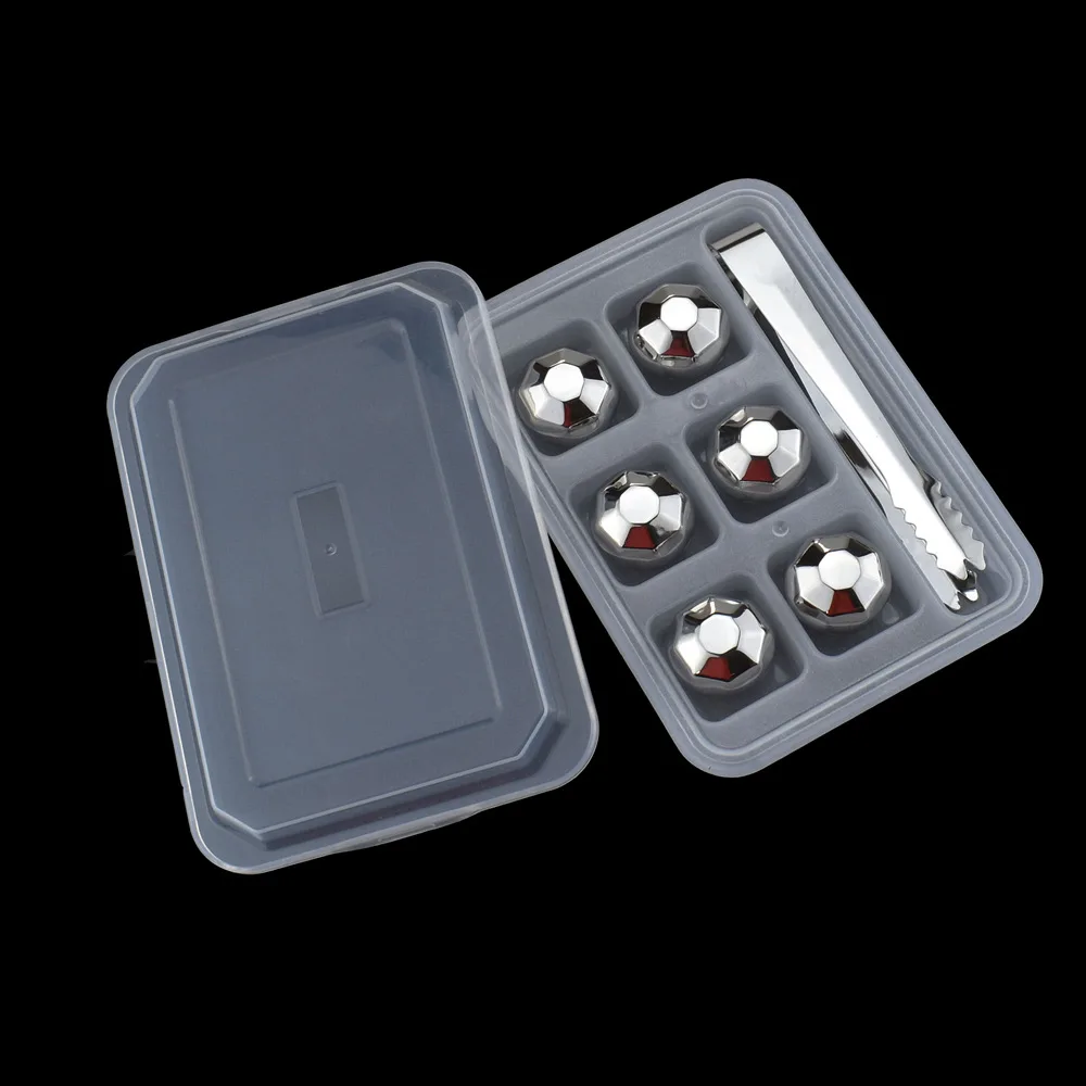 Masonry 6PCbox clip Многоразовые Виски камни Нержавеющая сталь ледяные кубики-Чиллеры вино охладитель напитков бокал для шампанского виски Барные аксессуары домашние бары - Цвет: Masonry 6PCbox clip