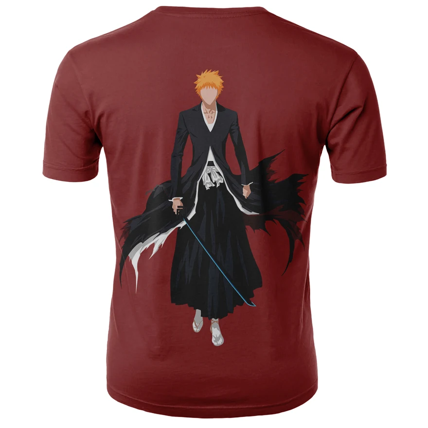 Новинка года, летняя футболка в стиле Харадзюку с японским аниме «Bleach», футболка с 3d принтом Ichigo для мальчиков, Повседневная футболка+ Размер, S-4XL