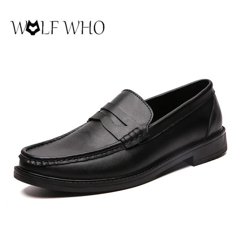 Men Formal Shoes Genuine Leather Loafers Soft Mocassin Homme Chaussure High Quality Dress Driving Boat Flats Shoes Gommino