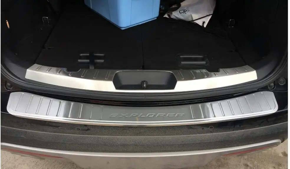 

stainless steel Rear Outer + Inner Bumper Protector Door Sill Plate 2 pcs For Ford Explorer 2013 2014 2015 2016 2017 2018