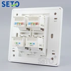 SeTo 86 Тип Двойная сеть Lan RJ45 Cat5e + Двойная RJ11 Cat3 Телефонная настенная пластина разъем Keystone Лицевая панель