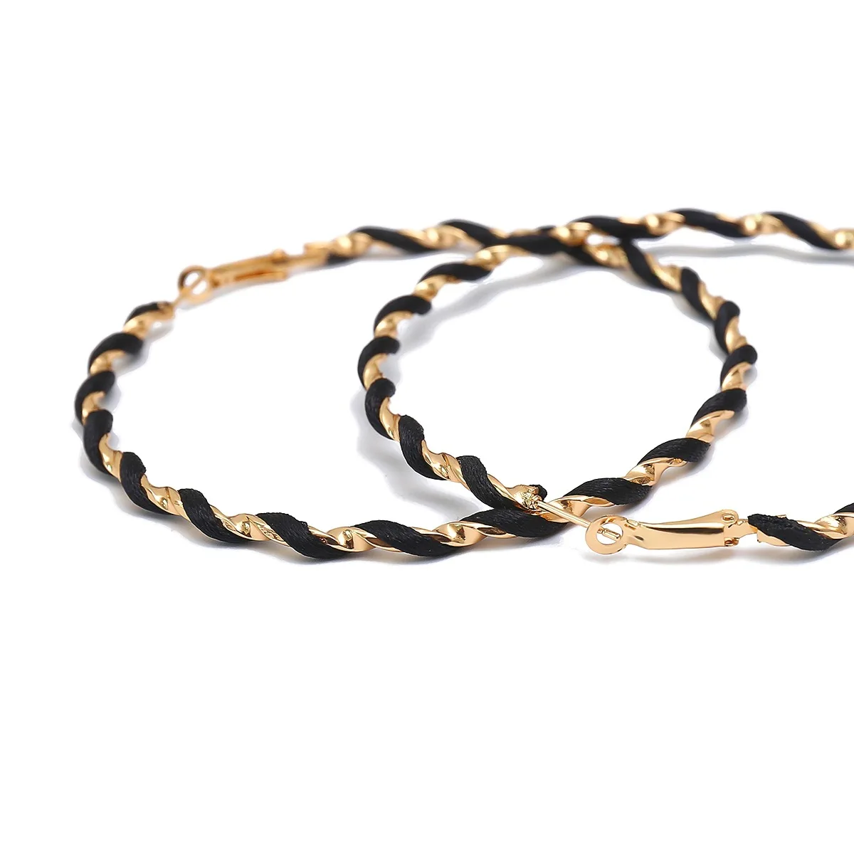 Anise трендовые металлические большие круглые серьги кольца Классические черно