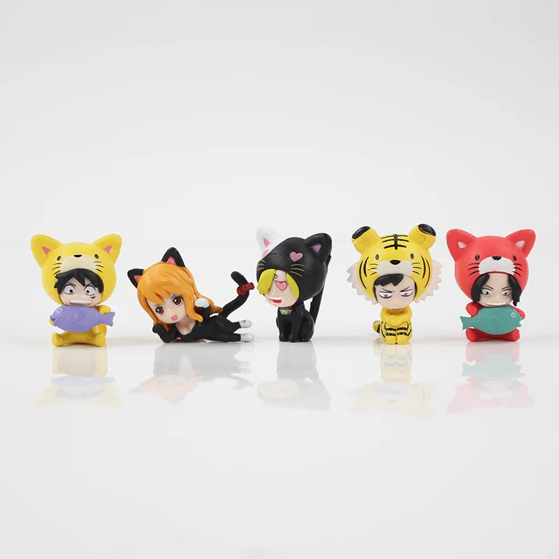 5 шт./лот фигурки Luffy Nami Sanji Zoro Sabo Ace Hancock закон косплей кошка собака животные модели