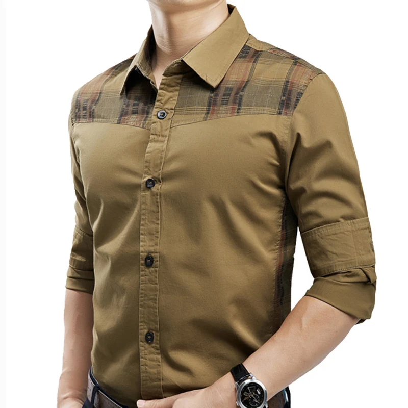 SHIFUREN 2017 Осенние новые повседневные рубашки для мужчин с длинным рукавом и