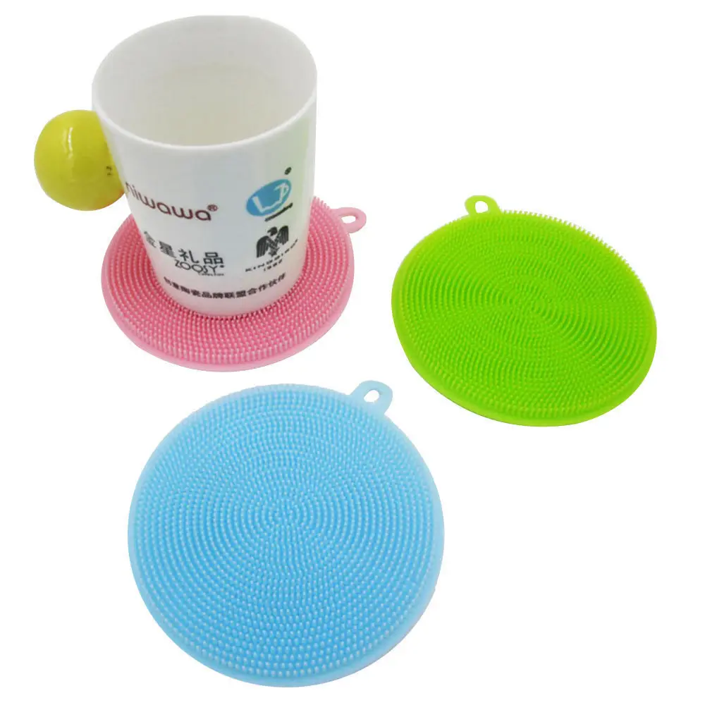 Безопасная силиконовая щетка для овощей и фруктов антибактериальная губка