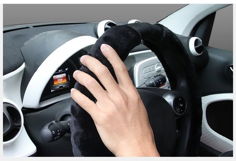 38 см плюшевые зимние рулевое колесо крышка чехол для IPad Mini Cooper F54 F55 F56 F60 R55 R56 R60 R61 теплые аксессуары черный