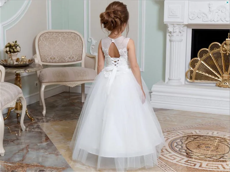 Well-Designed Flower Girl Dress For Birthday Parties Formal Wear Customized Sleeveless Popular Little Girls Wedding | Свадьбы и