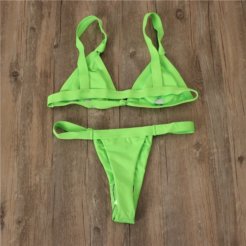 2019 сексуальные купальники Женский комплект бикини однотонное с узлом мини