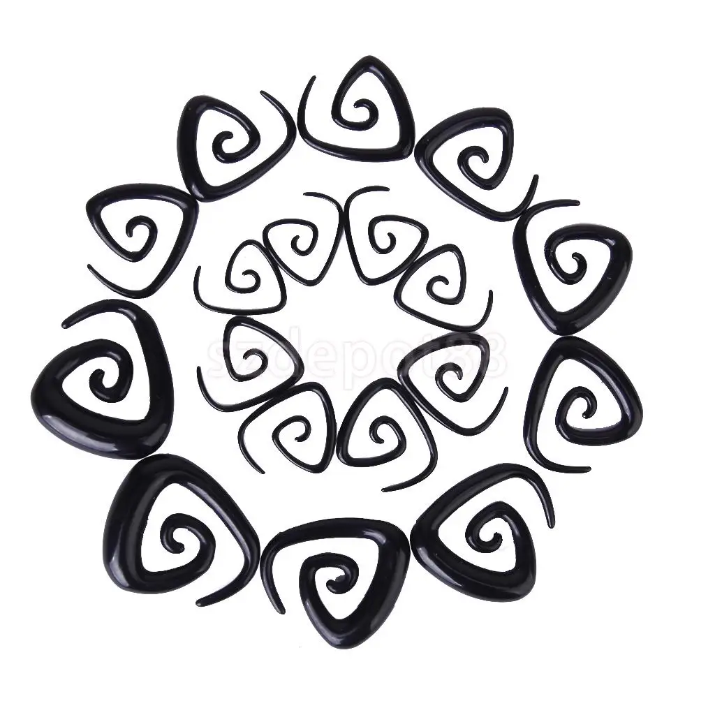 Новинка 2014 абсолютно новые 9 пар черные акриловые спиральные треугольные