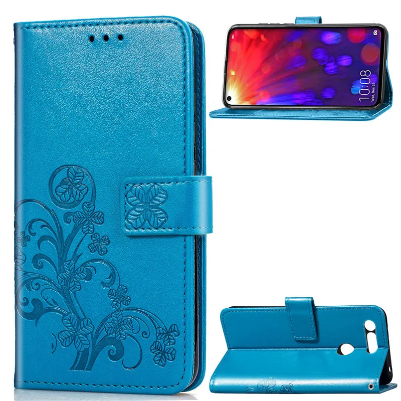 Для HUAWEI Honor View 20 тиснение травы кожаный бумажник Стенд чехол для V20 телефон сумка 6