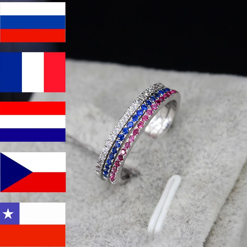 BeaQueen 3 шт. разноцветные Круглые обручальные кольца с фианитами и инкрустацией