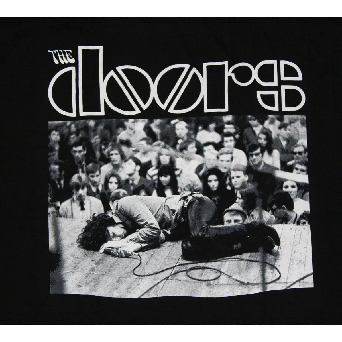 The Doors on Stage Черная Мужская футболка повседневная с коротким рукавом для мужчин