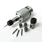 Двигатель постоянного тока 775 с удлинителем ER11, резьбовой нож, 12-36 в, 4000-12000 обмин, двигатель шпинделя гравировального станка с шарикоподшипником для ЧПУ