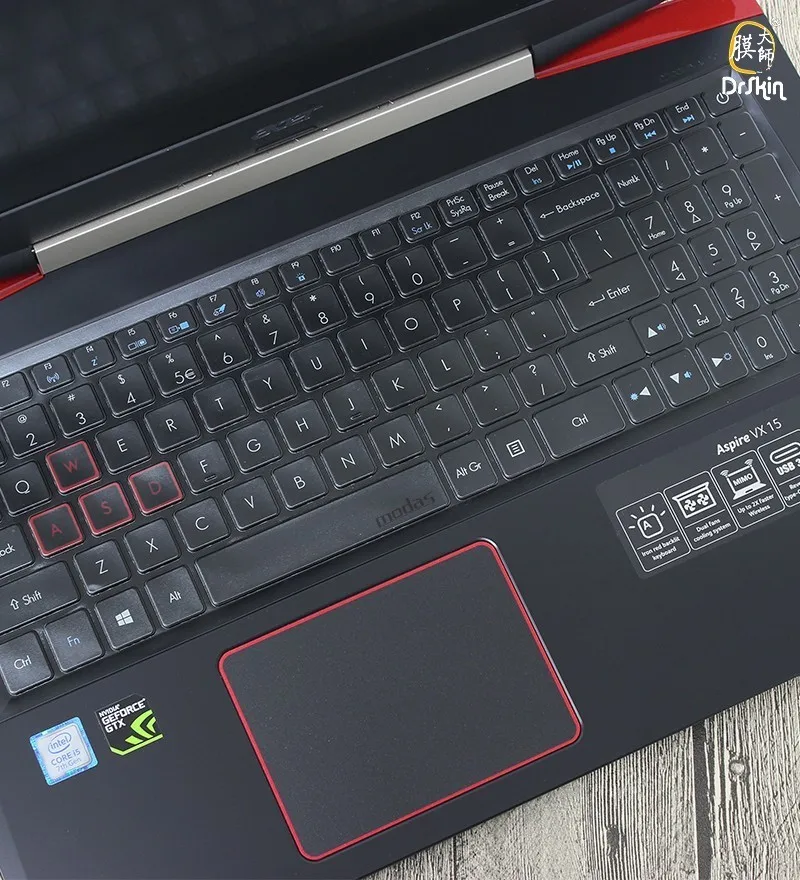 Ультратонкий чехол-клавиатура из ТПУ для ноутбука acer VX5-591G AN515, 15,6 дюймов, невидимая Водонепроницаемая Пыленепроницаемая клавиатура, защитная пленка