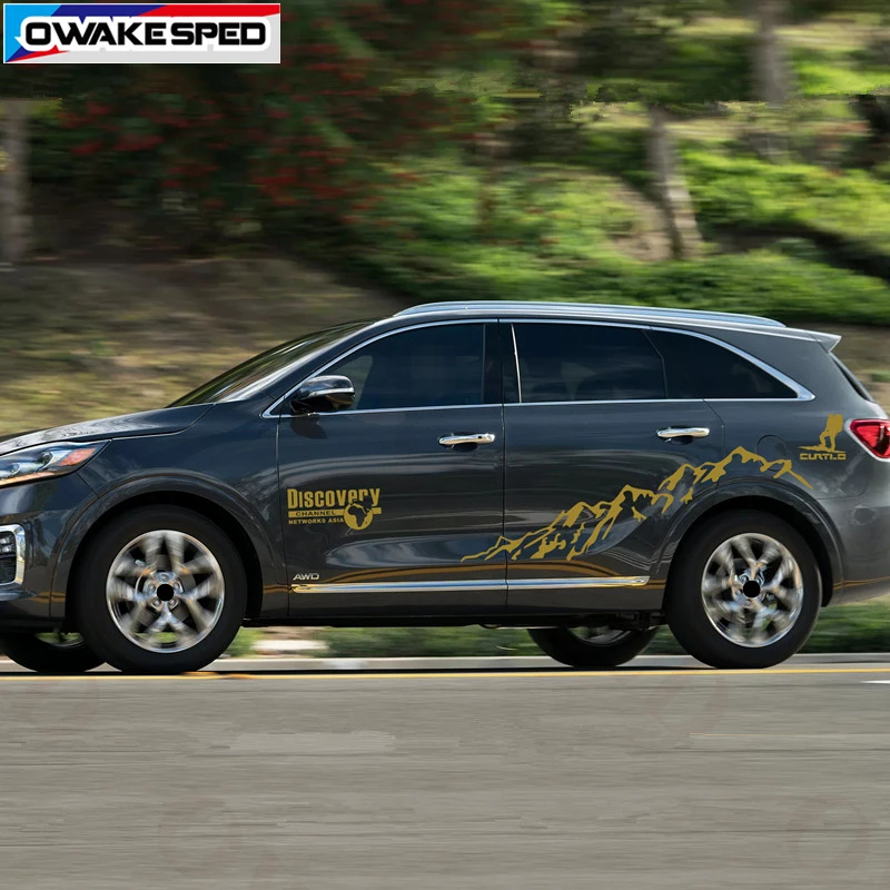Горное путешествие графика автомобиля Наклейка s для KIA Sorento 2010- внедорожник внедорожные модели наклейки Авто кузова двери боковой Стикер
