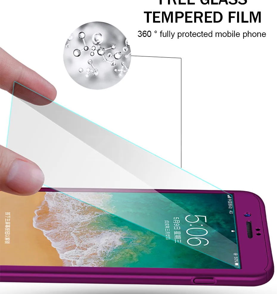 360 полный защитный чехол для телефона с закаленным стеклом для iPhone XR Xs Max X, чехол для iPhone 8 7 Plus 6 6s Plus, чехол 5 5S SE