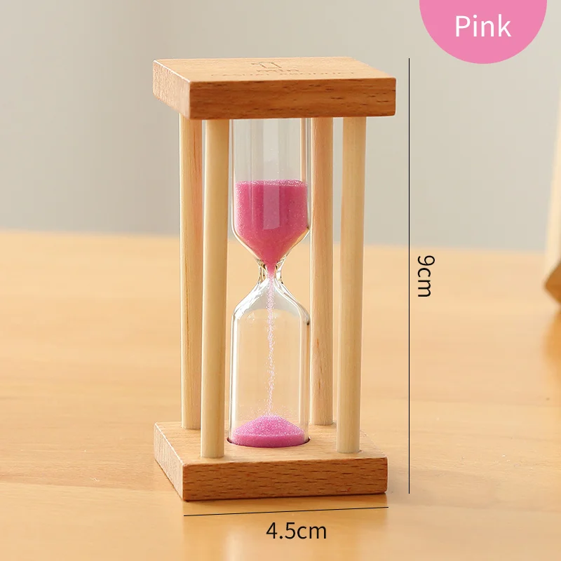 pink2 Аксессуары для украшения дома час Стекло 3 минуты Песочные часы Стекло из красного дерева 5 минутный таймер душ сувениры SL-MZYX - Цвет: pink2