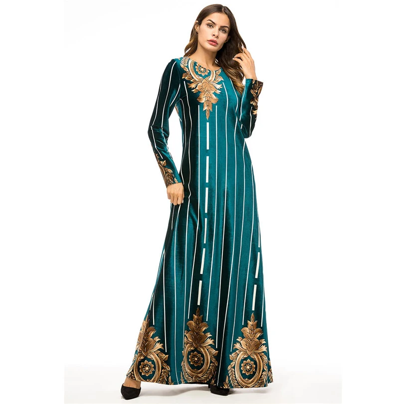 Турецкая мусульманская одежда для женщин 7323 abaya2018 Дубай женские длинные