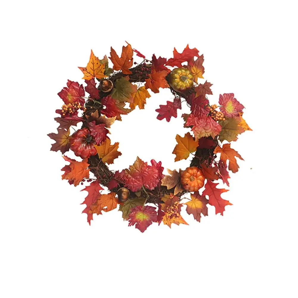 Венок на День Благодарения Бургундия Кленовая Тыква венок украшение дома