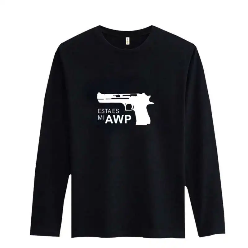 2016 Т Рубашки Мужчин Хлопка С Длинным Рукавом CS ХОДУ Мужчины Футболка с Забавными