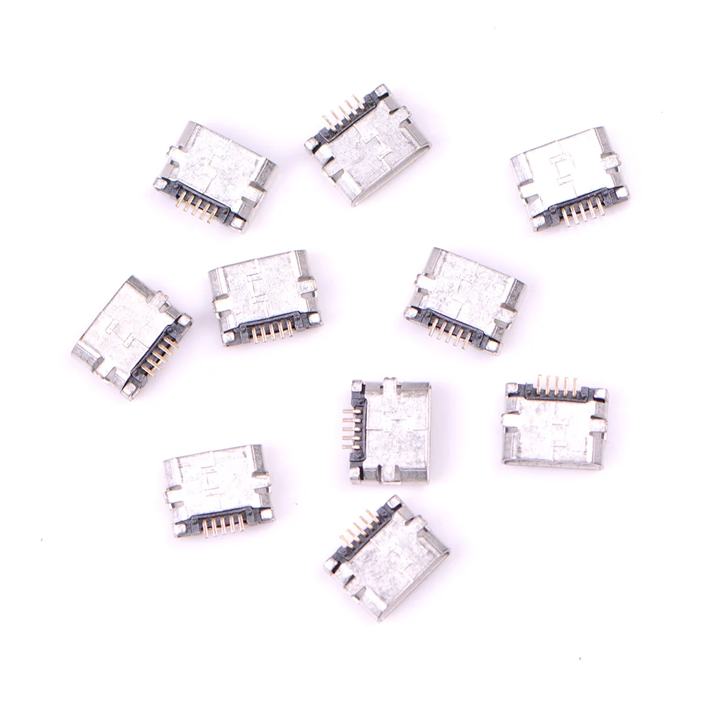 10 шт./лот G18 Micro USB Тип B розетка 5 контактный разъем SMT порт печатная плата Разъемы