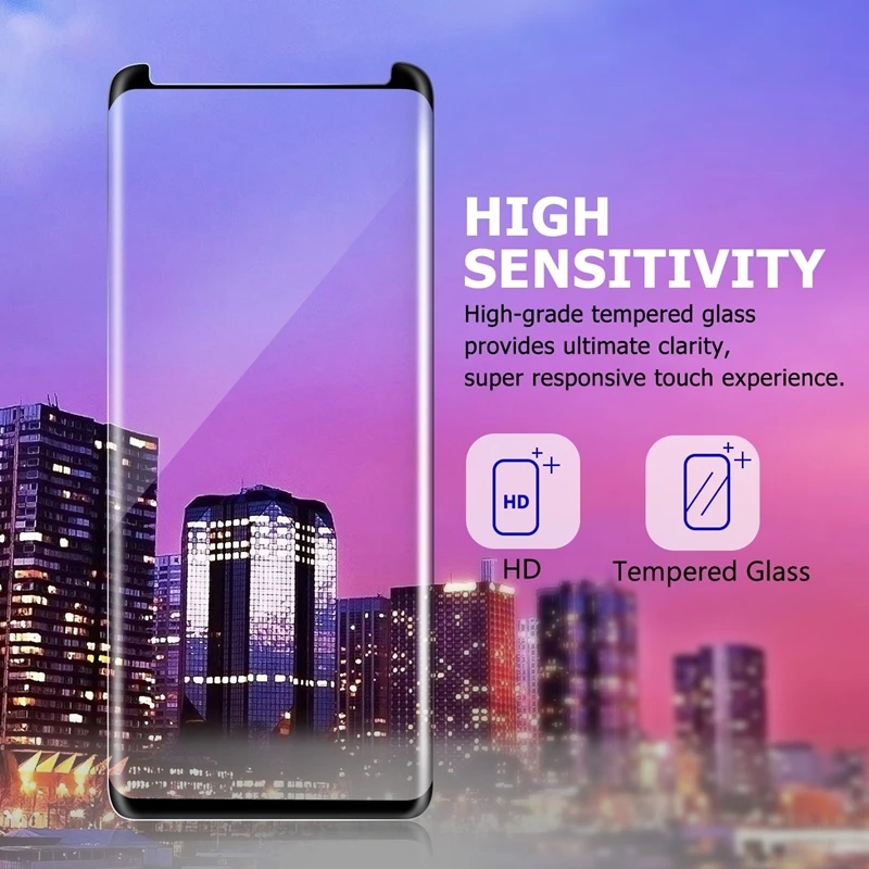 Чехол дружественный 3D изогнутое закаленное стекло для Samsung Galaxy S9 Защитная пленка