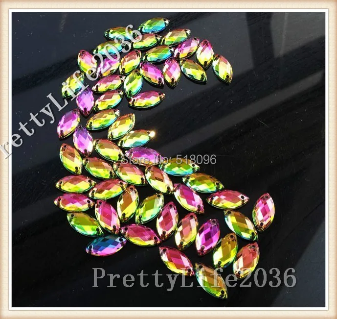 300 шт. акриловые стразы для шитья одежды 7 х15 мм|crystal flatback|sew onsew on acrylic rhinestone |