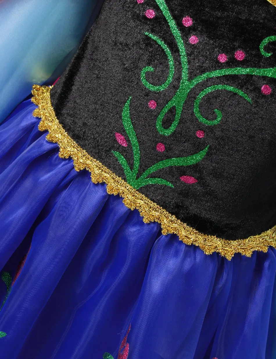 Frozen2 принцессы маскарадный костюм Анны для девочек Размеры От 2 до 10 лет