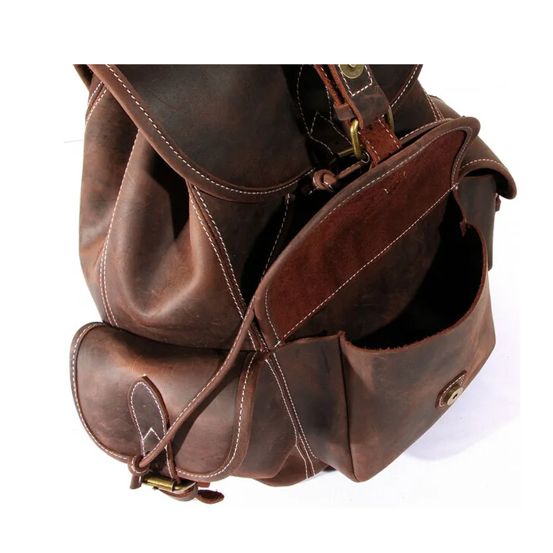 Rockcow модные Для мужчин рюкзак высокое качество кожа Рюкзаки школьная сумка