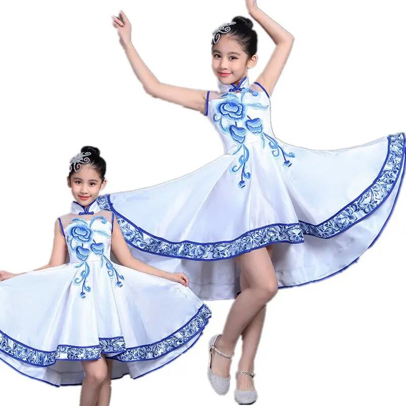 Новое платье для девочек современная одежда выступлений детская юбка американка
