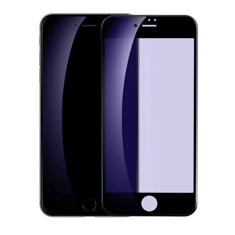 Anti Blue Black Закаленное стекло Baseus для iPhone 7, 7 Plus, 8, 8 Plus, защита экрана 0,23 мм, тонкая 3D защита на весь экран для iPhone 7, 8, стекло - Цвет: Anti Blue Black