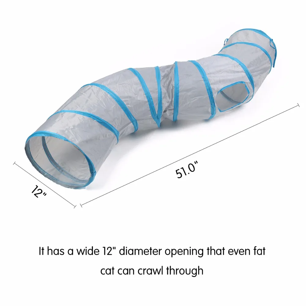 Длинный туннель для кошек S образной формы диаметр 130 см 30 забавный животных
