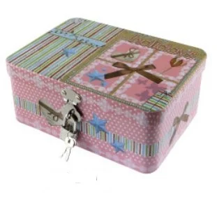 

Size:16.8*12.3*7.2cm Vintage Large metal storage box/ organizer jewelry case/candy tin box