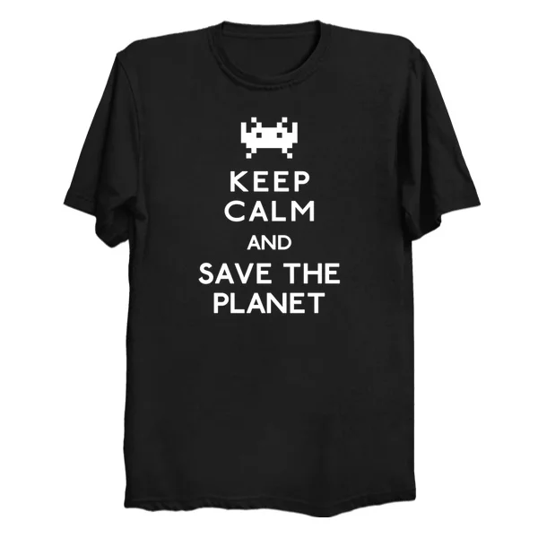 Мужская футболка с принтом хлопковая Футболка Save the planet (dark) круглым вырезом