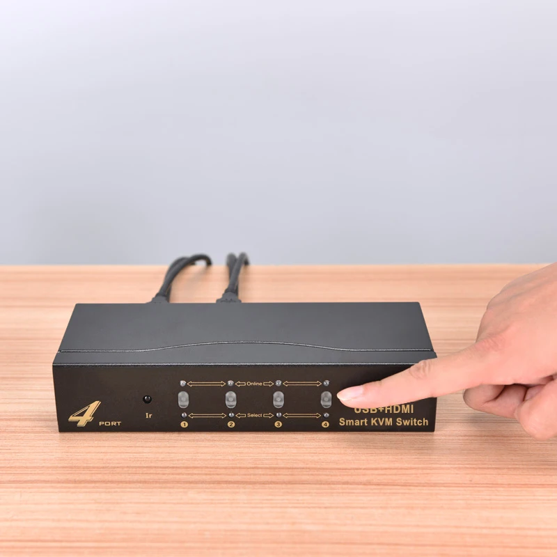 4 порта smart HDMI переключатель KVM 4 в 1 из usb-мышь клавиатура обмен дистрибьютор с кабелем