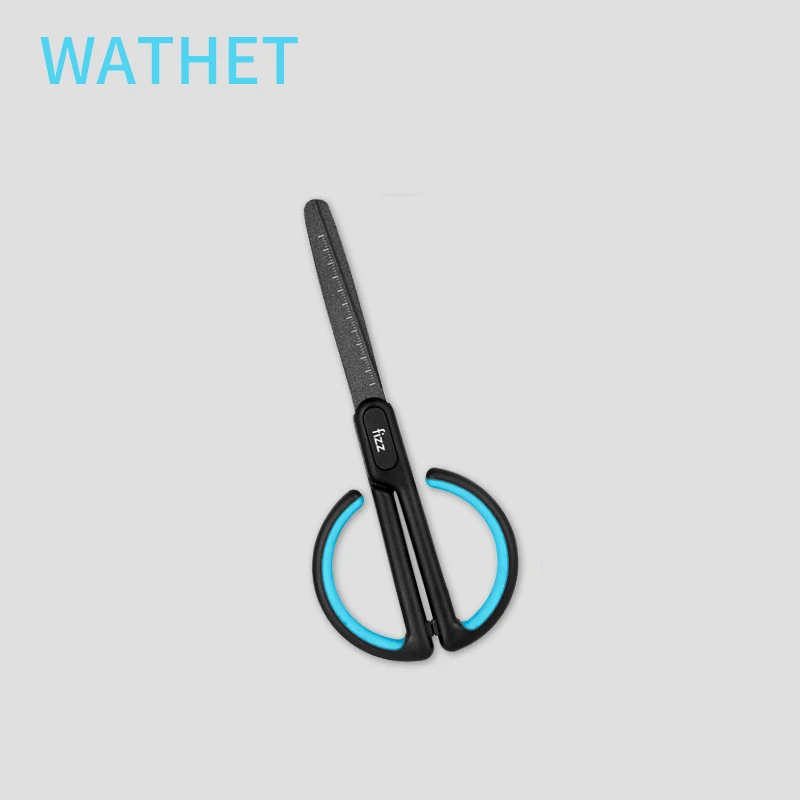 Wathet Xiaomi Fizz антипригарные ножницы со шкалой для Офис Школа Студент Стационарные ножницы бытовые DIY ленты ножницы СНиП - Цвет: Wathet