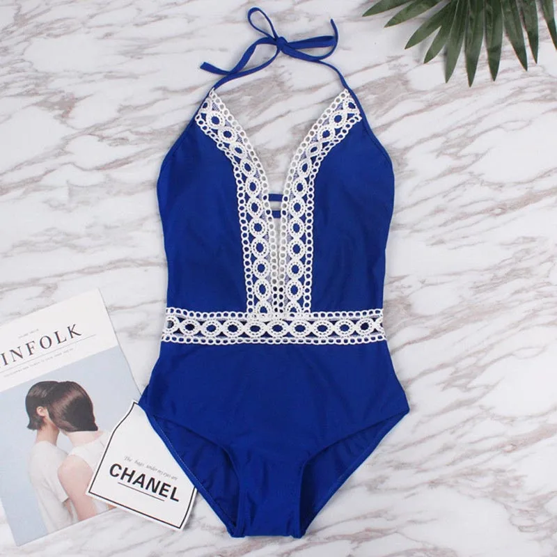 Цельный купальный костюм 2019 сексуальная одежда для плавания женский Винтажная