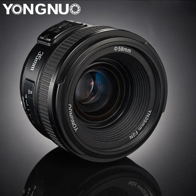 Объектив YONGNUO 35 мм YN35mm F2.0 AF/MF с фиксированным фокусом F1.8 AF/EF объектив для Canon Nikon F крепление D3200 D3400 D3100 D5300 для DLSR камеры