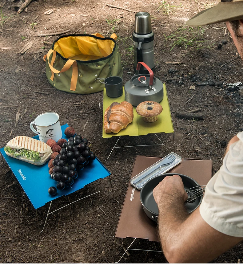 NatureHike, Заводская распродажа, уличный Настольный супер светильник из алюминиевого сплава, портативный складной стол для альпинизма, кемпинга, мини-стол