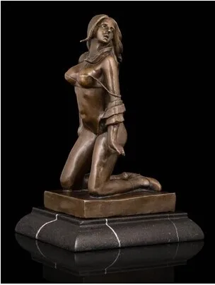 Искусство ремесла медная Западная скульптура голые леди бронзовые