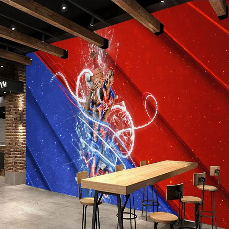 Basketball star fashion personality bar KTV backdrop high-quality waterproof custom living room mural bedroom wallpaper | Обустройство