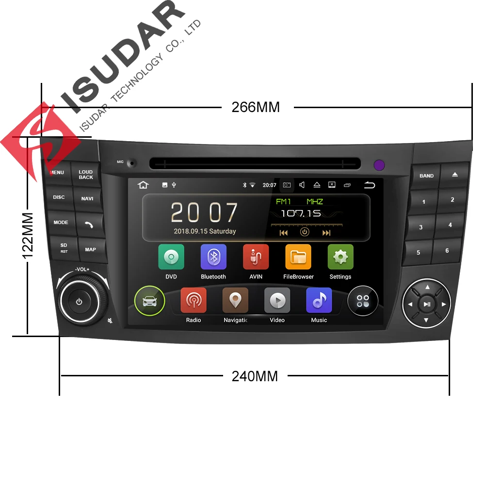 Isudar Автомобильный мультимедийный плеер Android 8.1.0 gps 2 Din DVD Automotivo для Mercedes