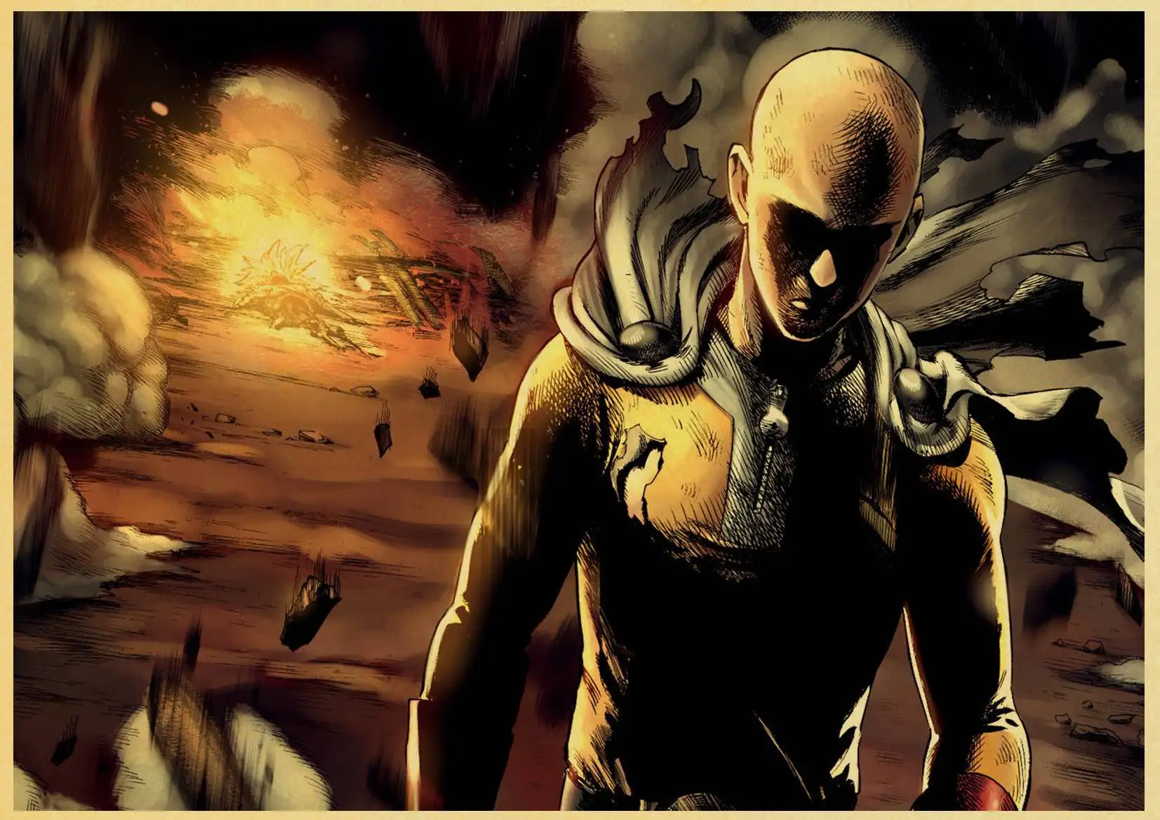 T018 Японское аниме One Punch Man плакат ретро плакат наклейки на стену винтажные плакаты принты для бара и домашнего декора - Цвет: T018