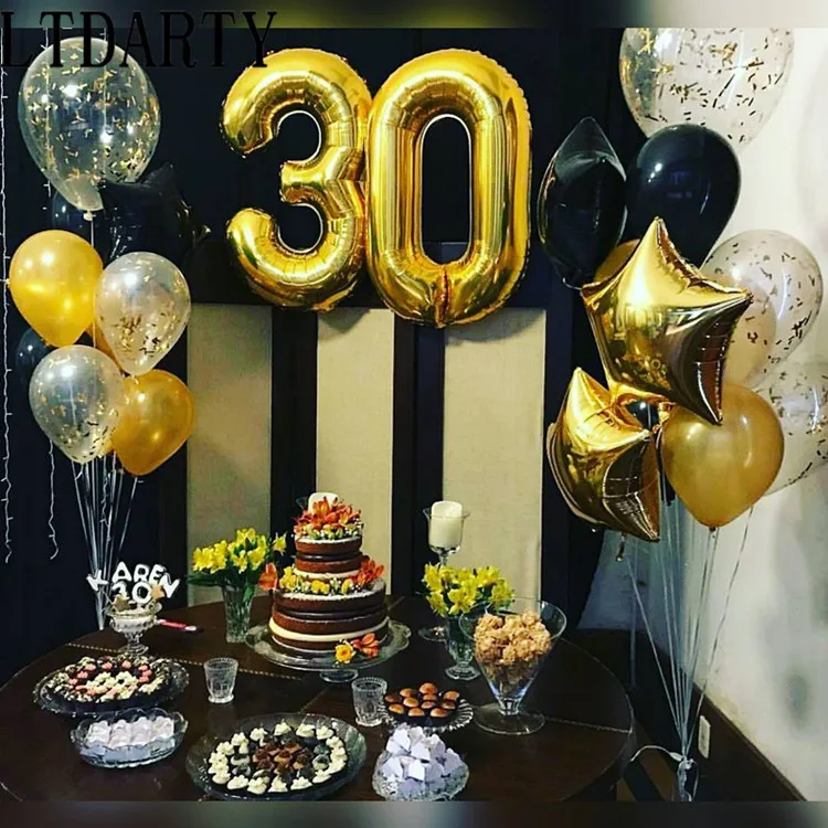 2 шт. 40 дюймов розовое золото номер 30 Фольга воздушные шары для взрослых 18th 30th День