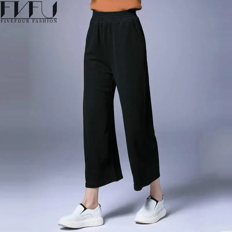 Новые модные женские туфли брюки 2018 Демисезонный более Размеры черные Девятый