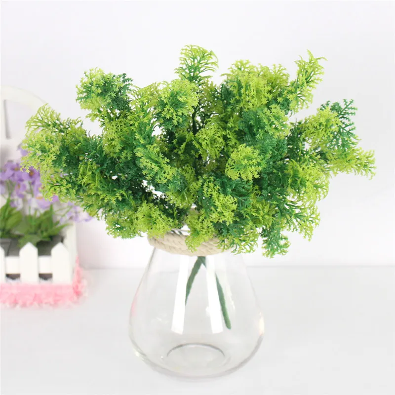 Зеленые растения пластиковые большие 7 вилок Птичье гнездо Ванильная вода трава