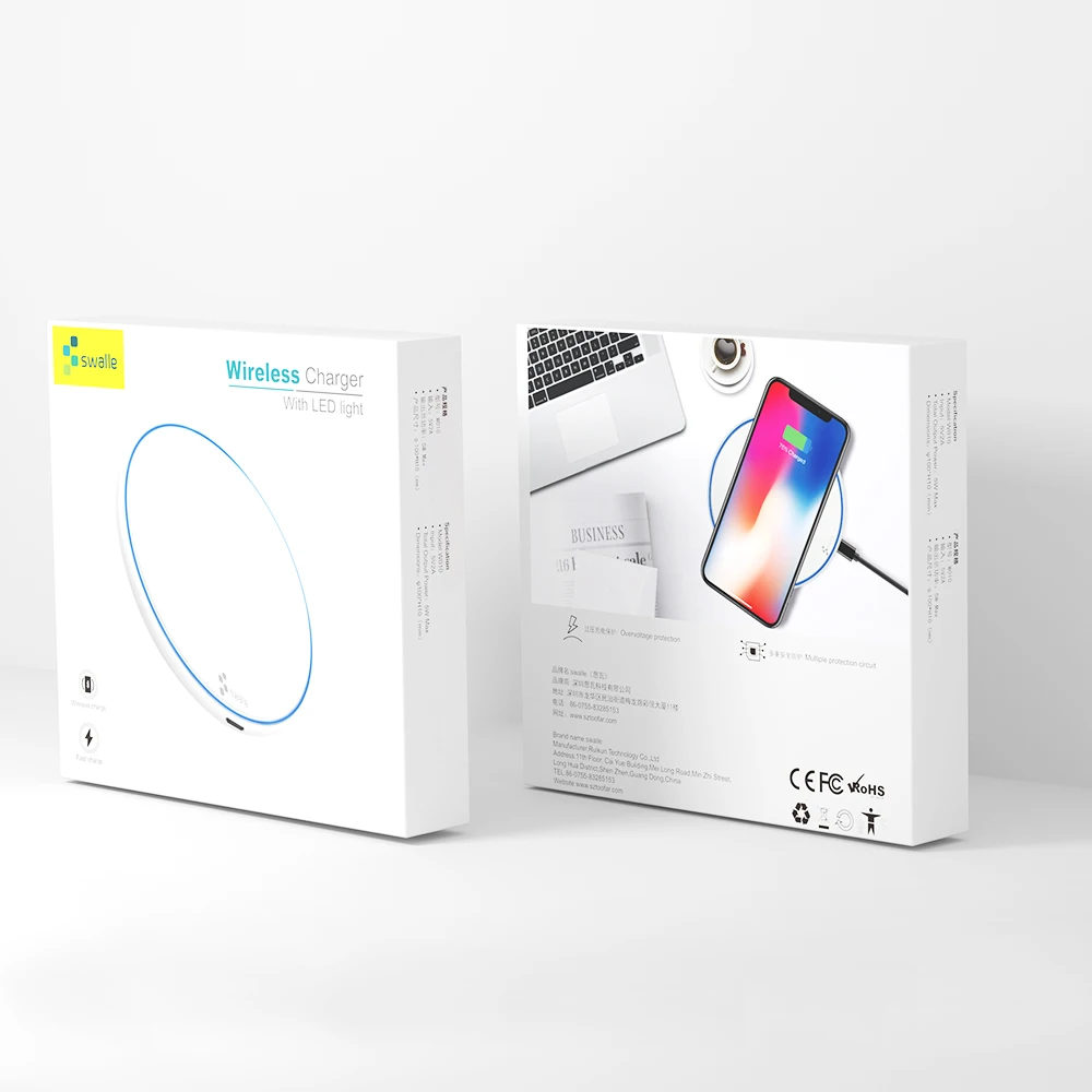 Swalle 5 Вт Беспроводное зарядное устройство для iPhone X Xs MAX XR 8 plus Быстрая зарядка для samsung S8 S9 Plus Note 9 8 USB зарядное устройство для телефона