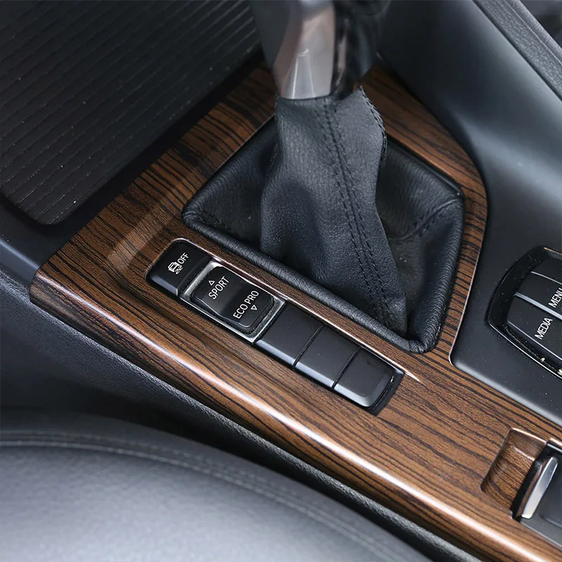 

Pine Wood Grain ABSGear Shift Panel Sequin Cover Trim Car Accessories For BMW X1 F48 20i 25i 25le 2016-2018 for Left Hand Drive