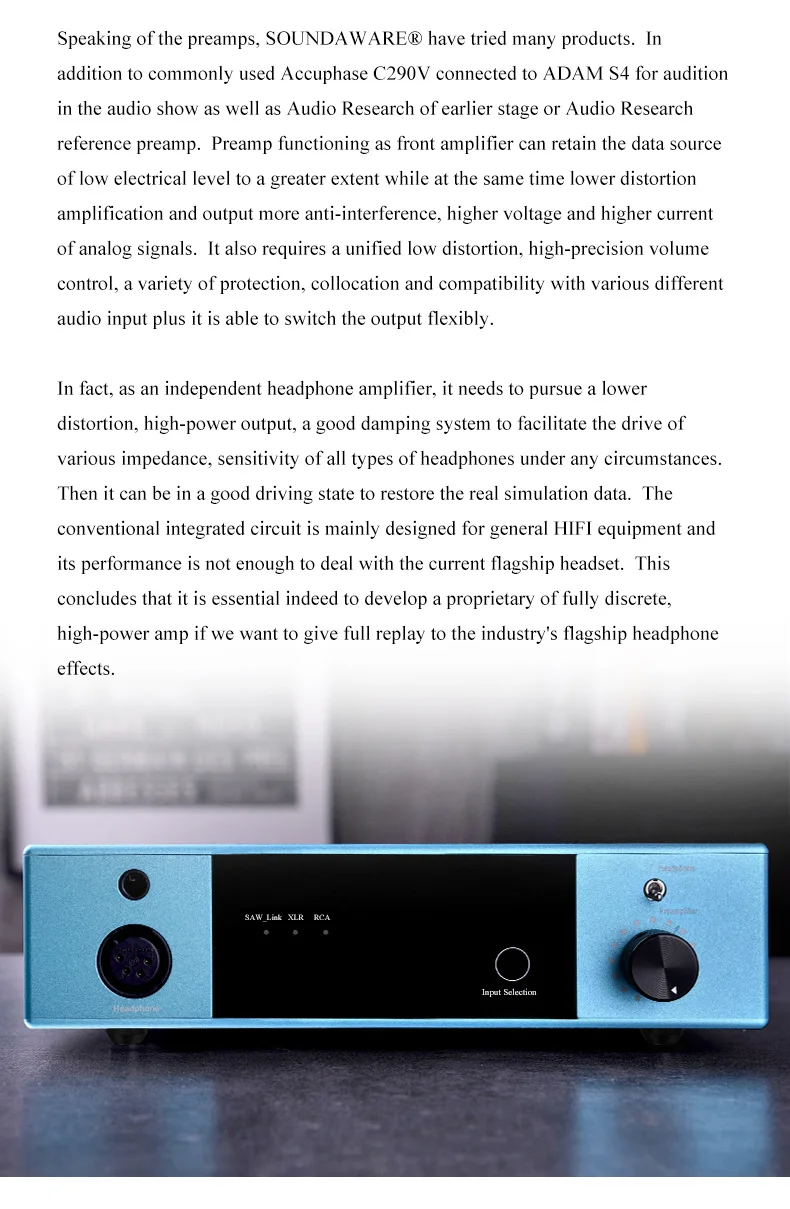 SOUNDAWARE P1 флагманский сбалансированный Предварительный усилитель и все дискретные Цепи Полный сбалансированный усилитель для наушников